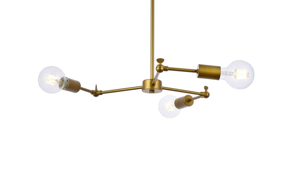 Elegant Lighting FURLONG LD2340BR Pendant Mid Century Modern - Brass