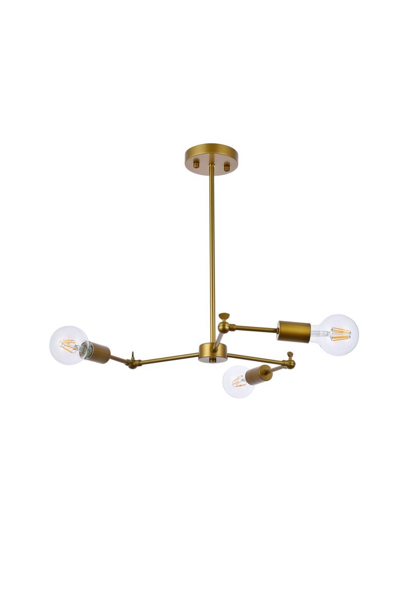 Elegant Lighting FURLONG LD2340BR Pendant Mid Century Modern - Brass