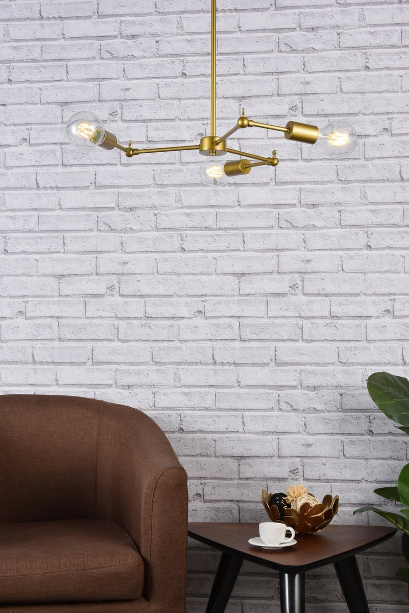 Elegant Lighting FURLONG LD2340BR Pendant Mid Century Modern - Brass