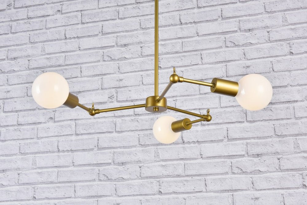 Elegant Lighting FURLONG LD2340BR Pendant Mid Century Modern - Brass