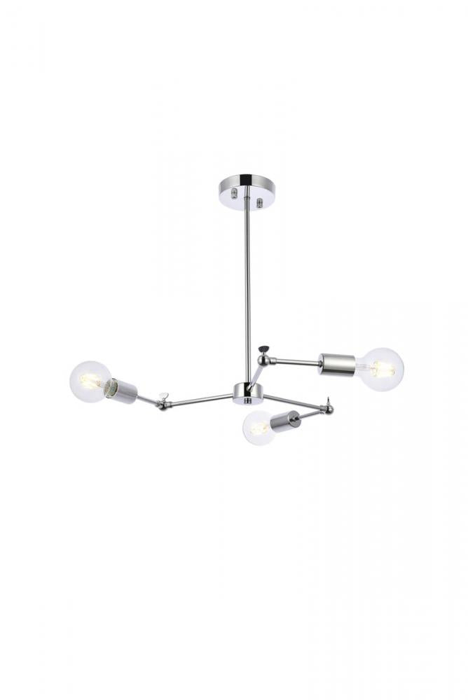 Elegant Lighting FURLONG LD2340C Pendant Mid Century Modern - Chrome