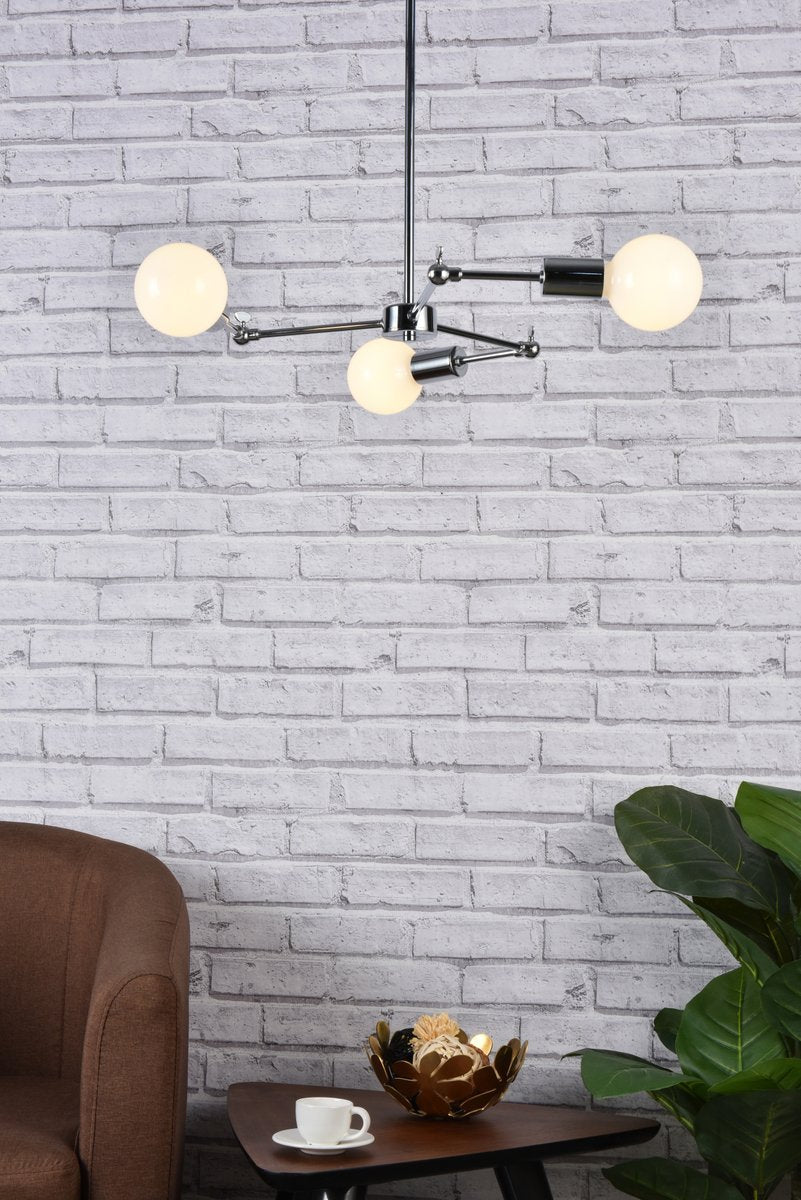 Elegant Lighting FURLONG LD2340C Pendant Mid Century Modern - Chrome