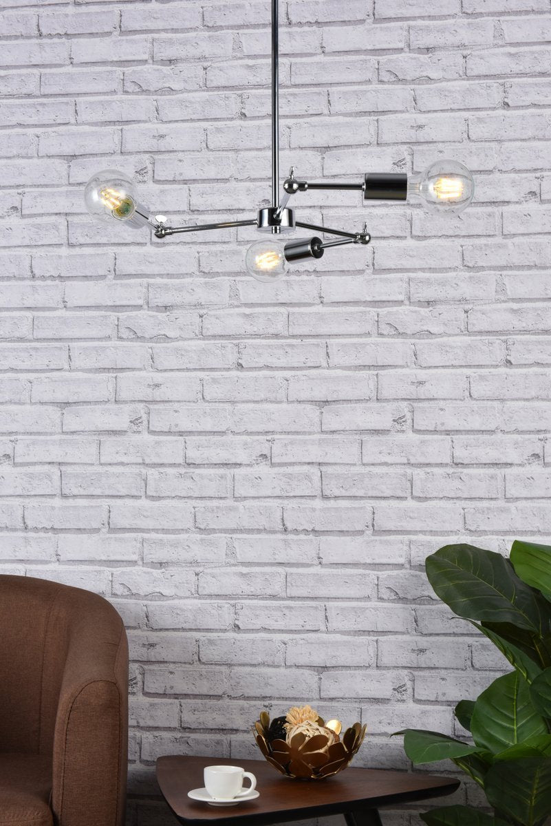 Elegant Lighting FURLONG LD2340C Pendant Mid Century Modern - Chrome