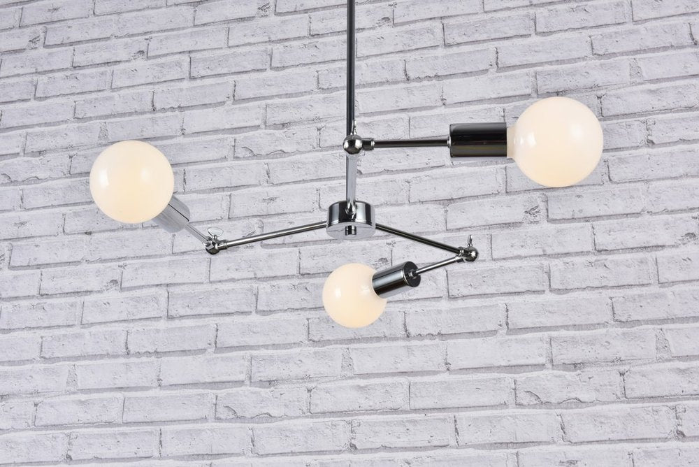 Elegant Lighting FURLONG LD2340C Pendant Mid Century Modern - Chrome