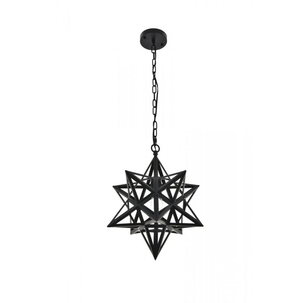 Elegant Lighting NOCTURNE LD4076D16BK Pendant Mid Century Modern - Black