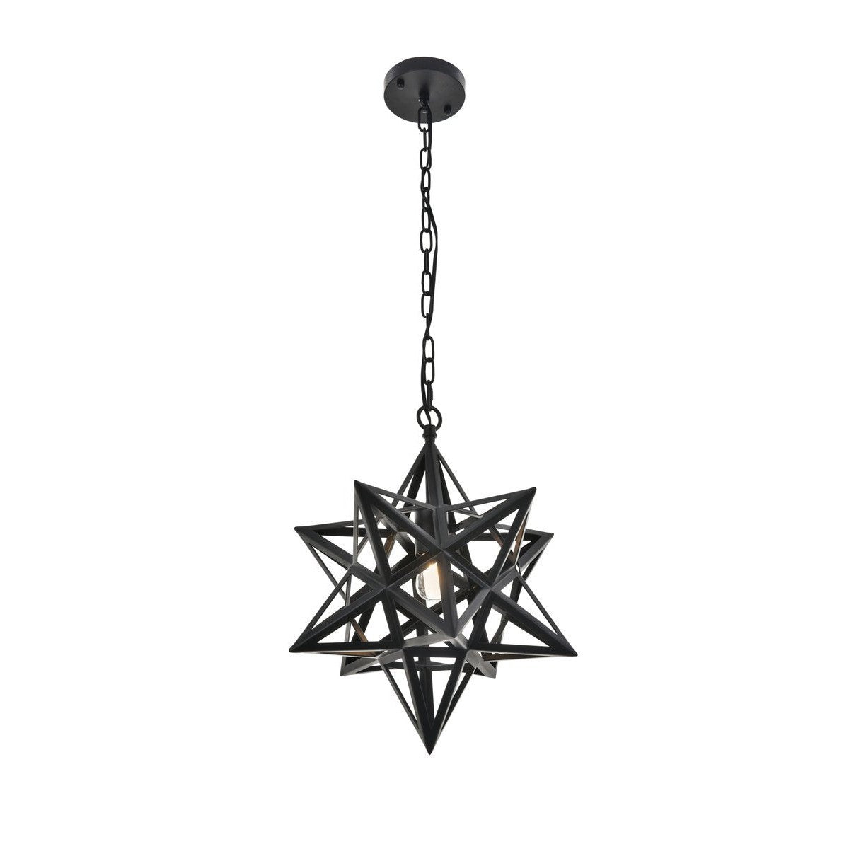 Elegant Lighting NOCTURNE LD4076D16BK Pendant Mid Century Modern - Black