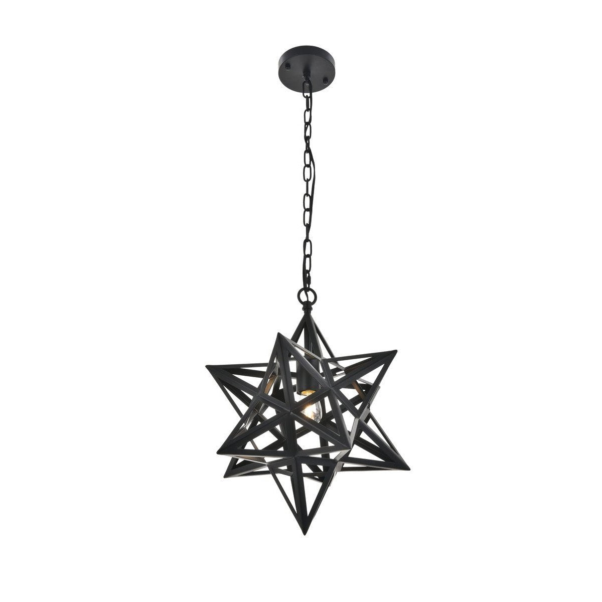 Elegant Lighting NOCTURNE LD4076D16BK Pendant Mid Century Modern - Black