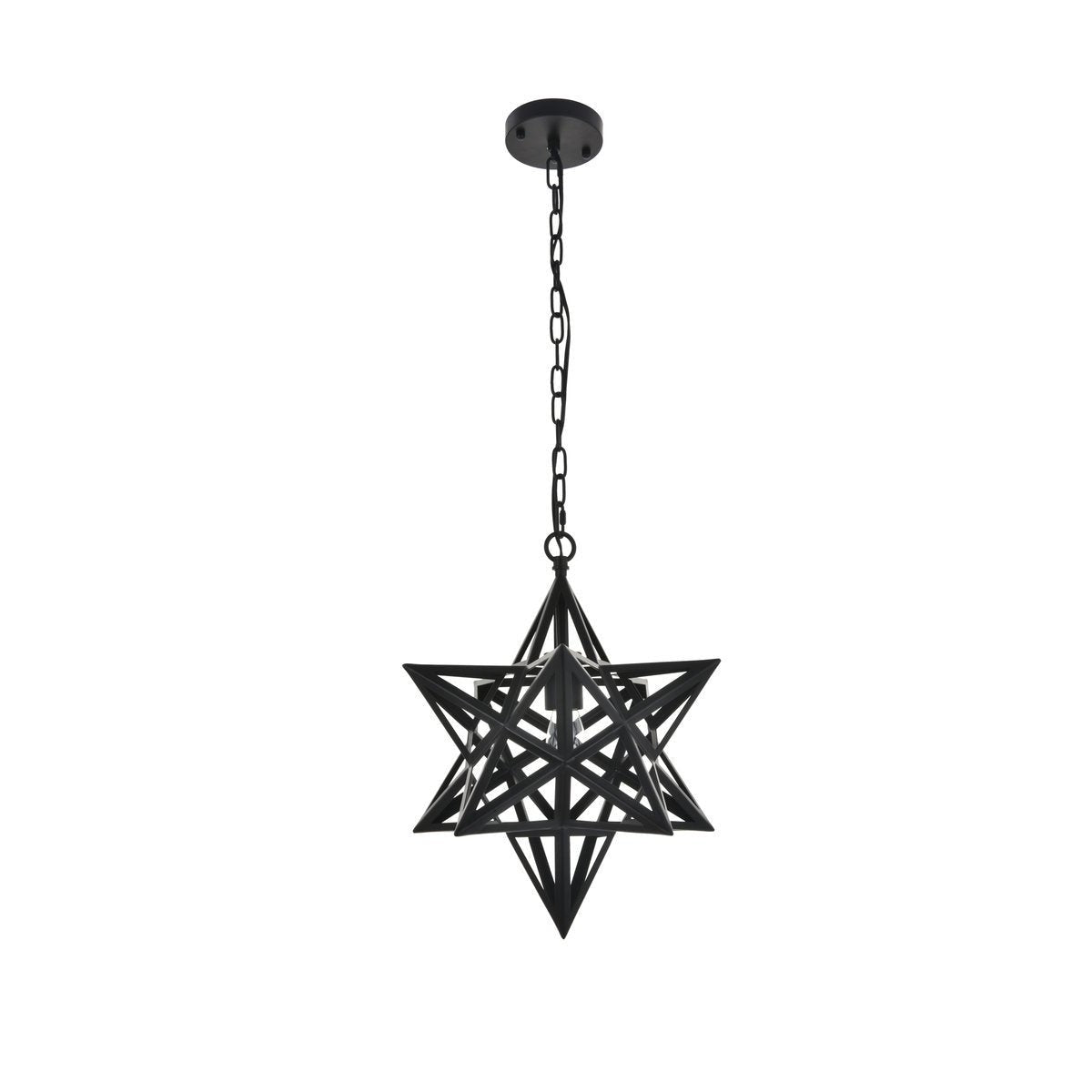 Elegant Lighting NOCTURNE LD4076D16BK Pendant Mid Century Modern - Black