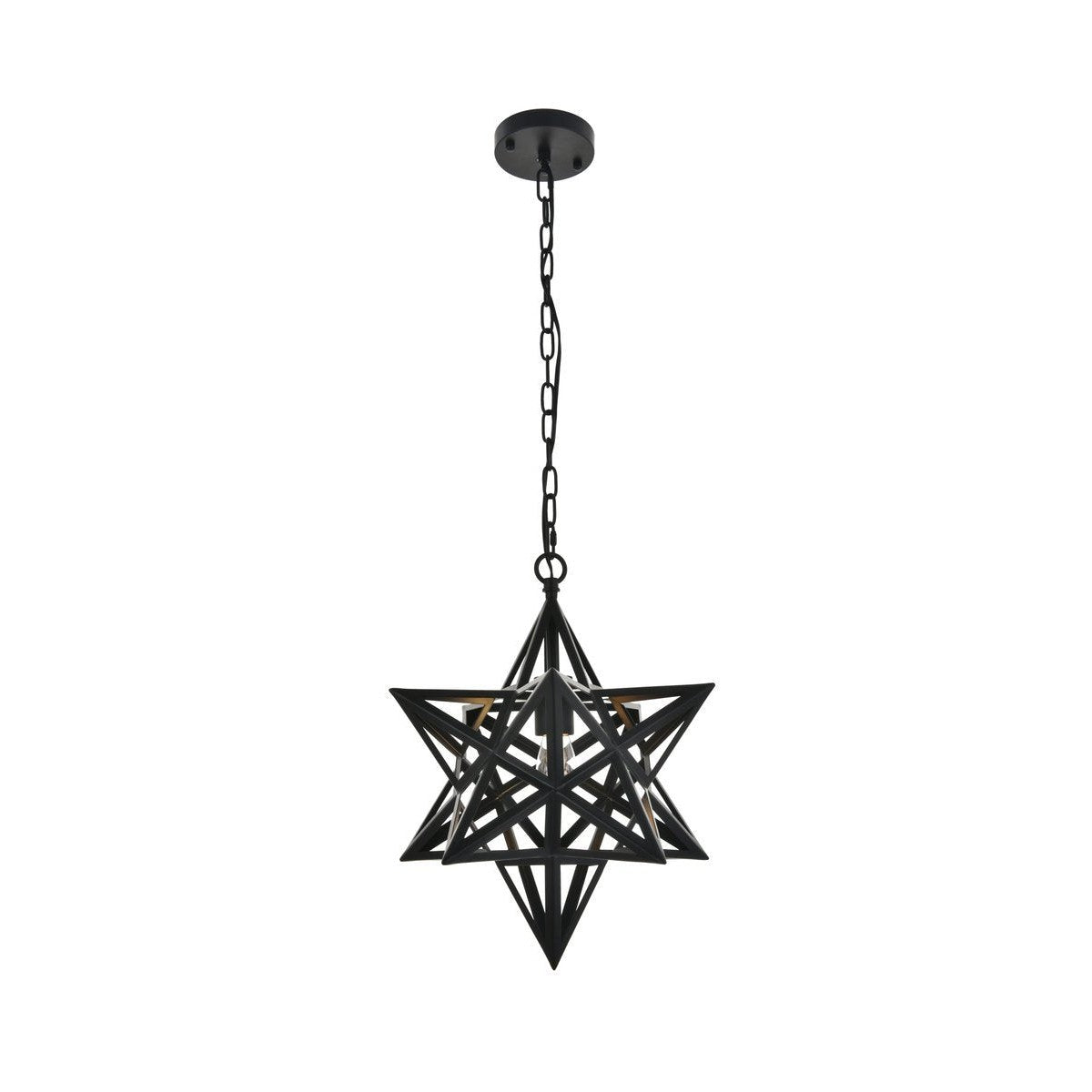 Elegant Lighting NOCTURNE LD4076D16BK Pendant Mid Century Modern - Black