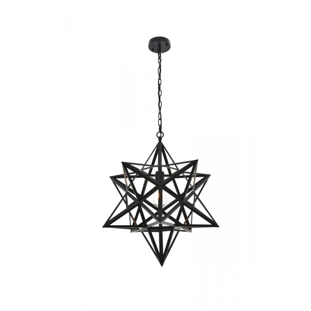 Elegant Lighting NOCTURNE LD4076D24BK Pendant Mid Century Modern - Black