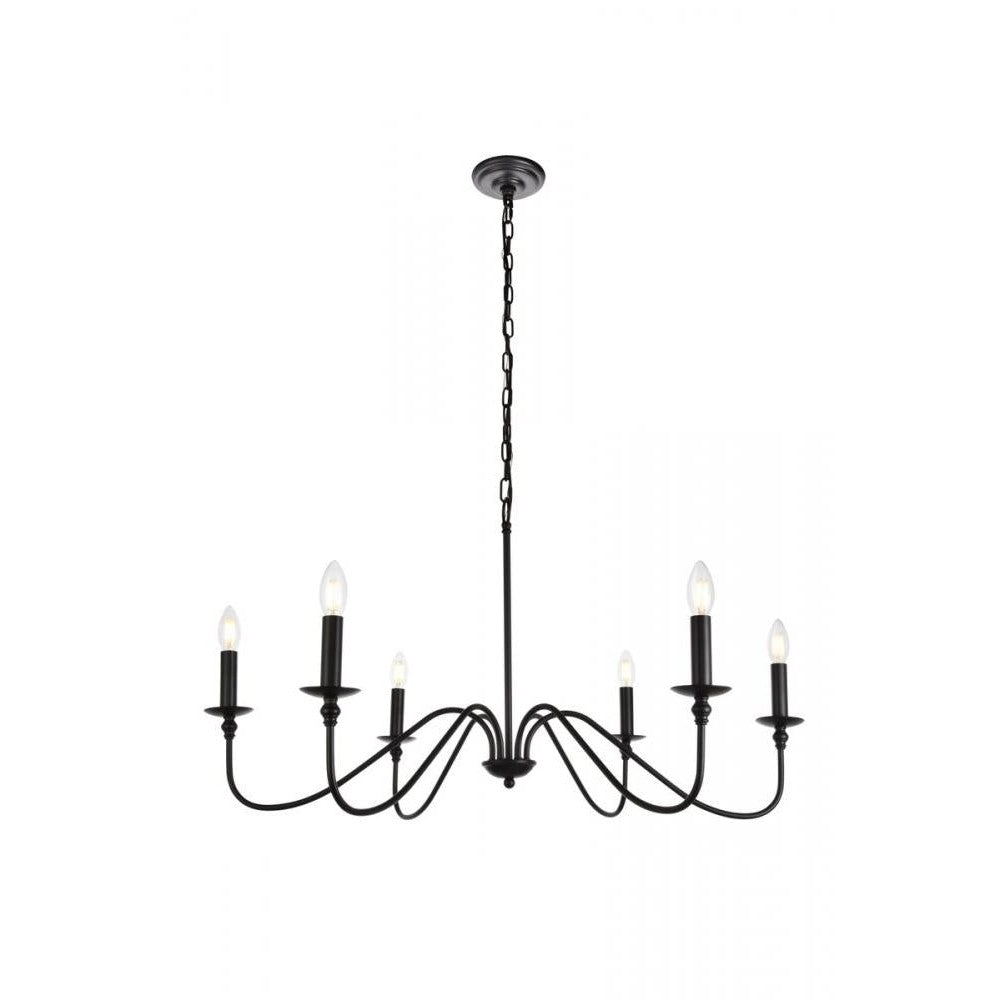 Elegant Lighting ROHAN LD5006D36MB Chandelier Transitional - Matte Black