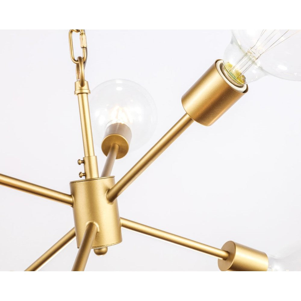 Elegant Lighting NOLAN LD5034D16BR Pendant Industrial - Brass