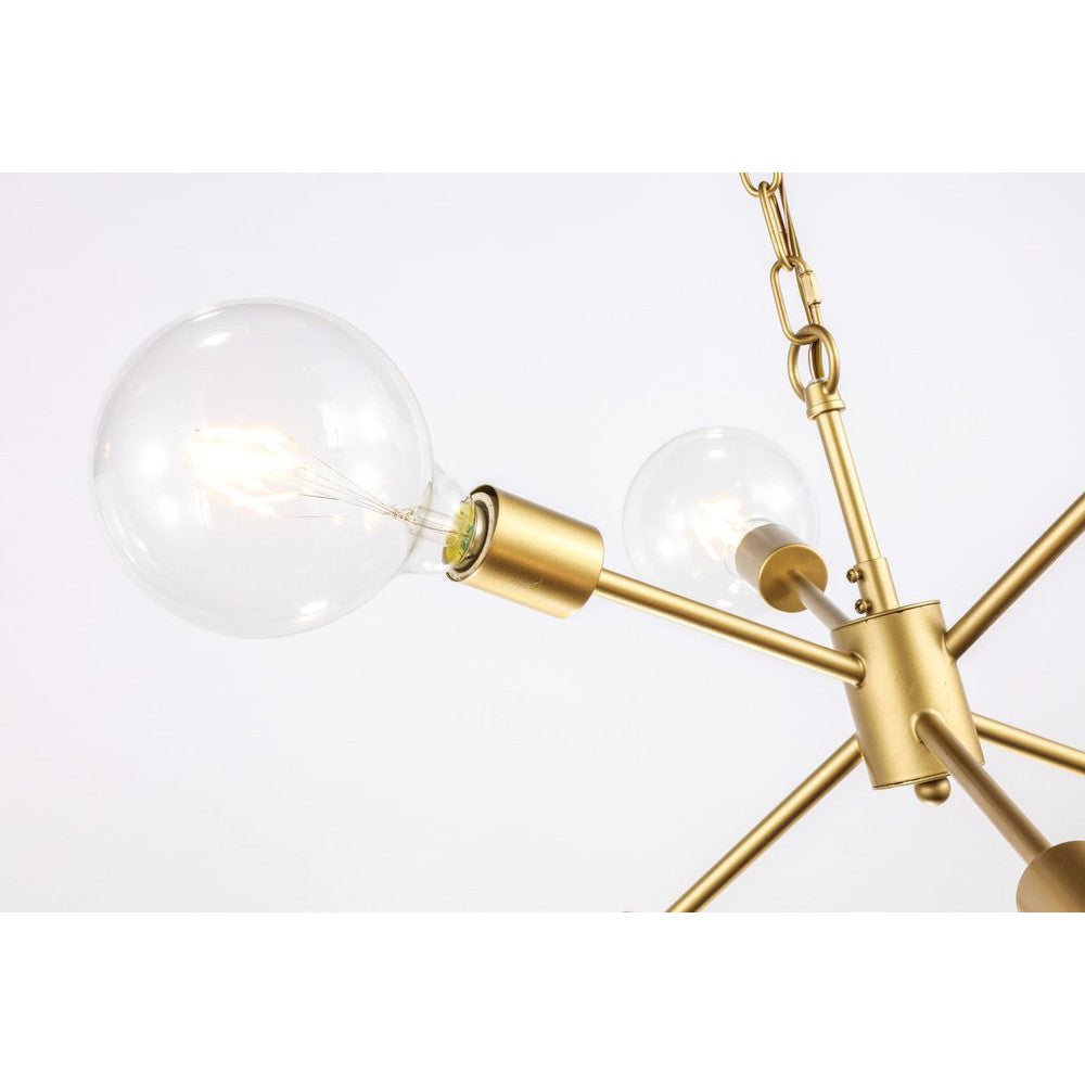 Elegant Lighting NOLAN LD5034D16BR Pendant Industrial - Brass