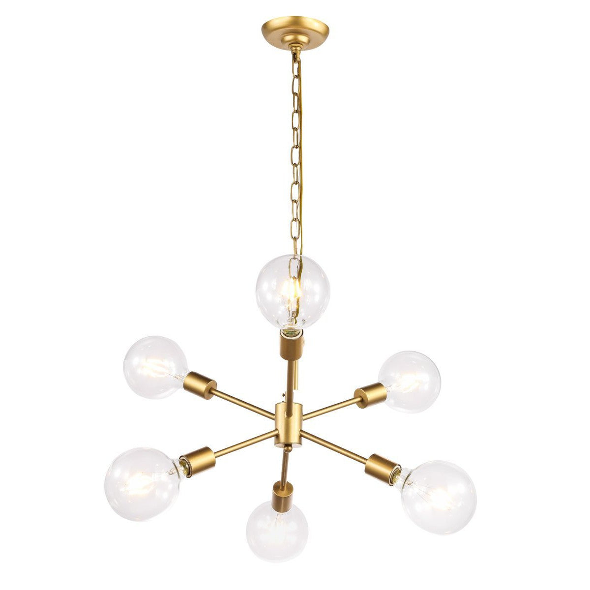 Elegant Lighting NOLAN LD5034D16BR Pendant Industrial - Brass