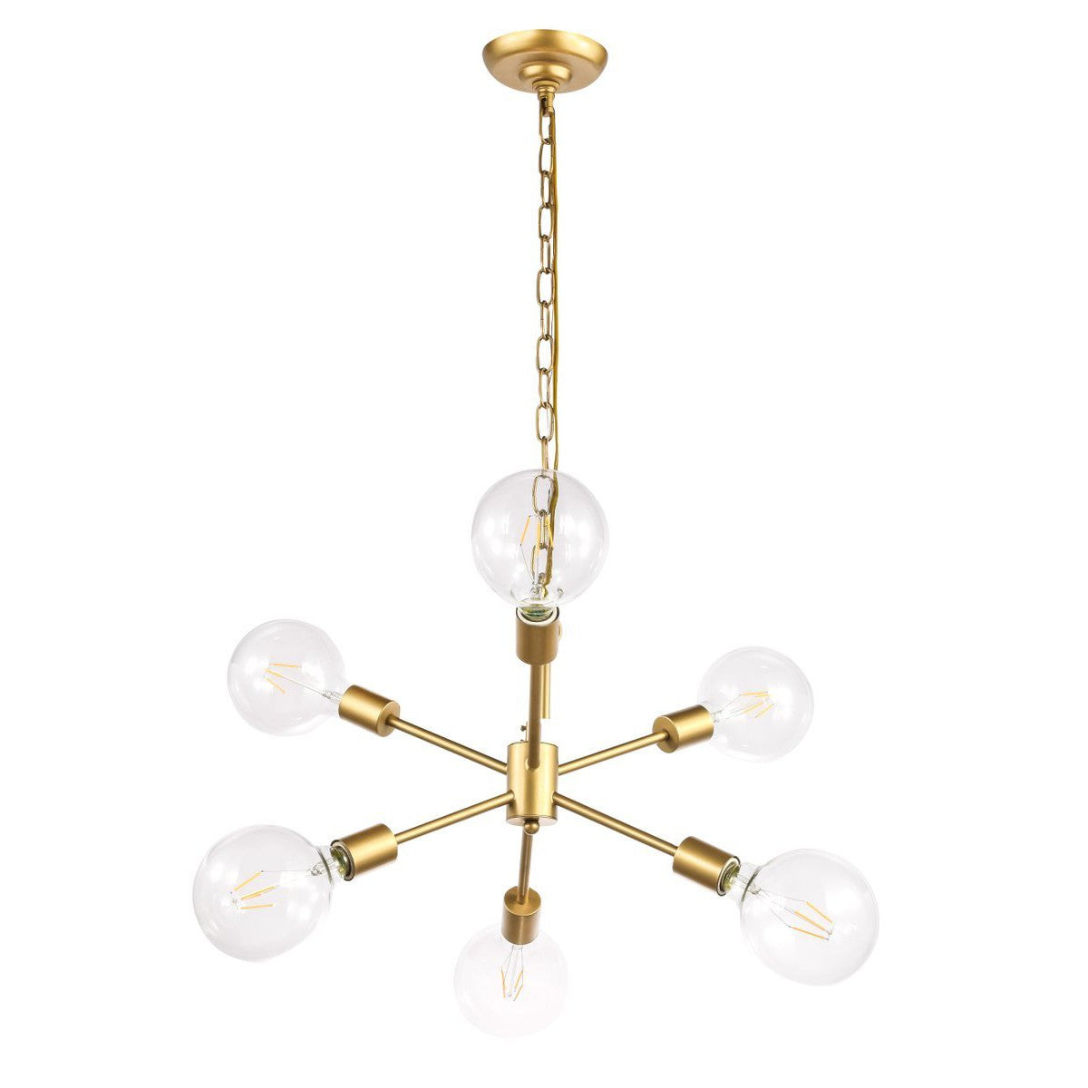 Elegant Lighting NOLAN LD5034D16BR Pendant Industrial - Brass