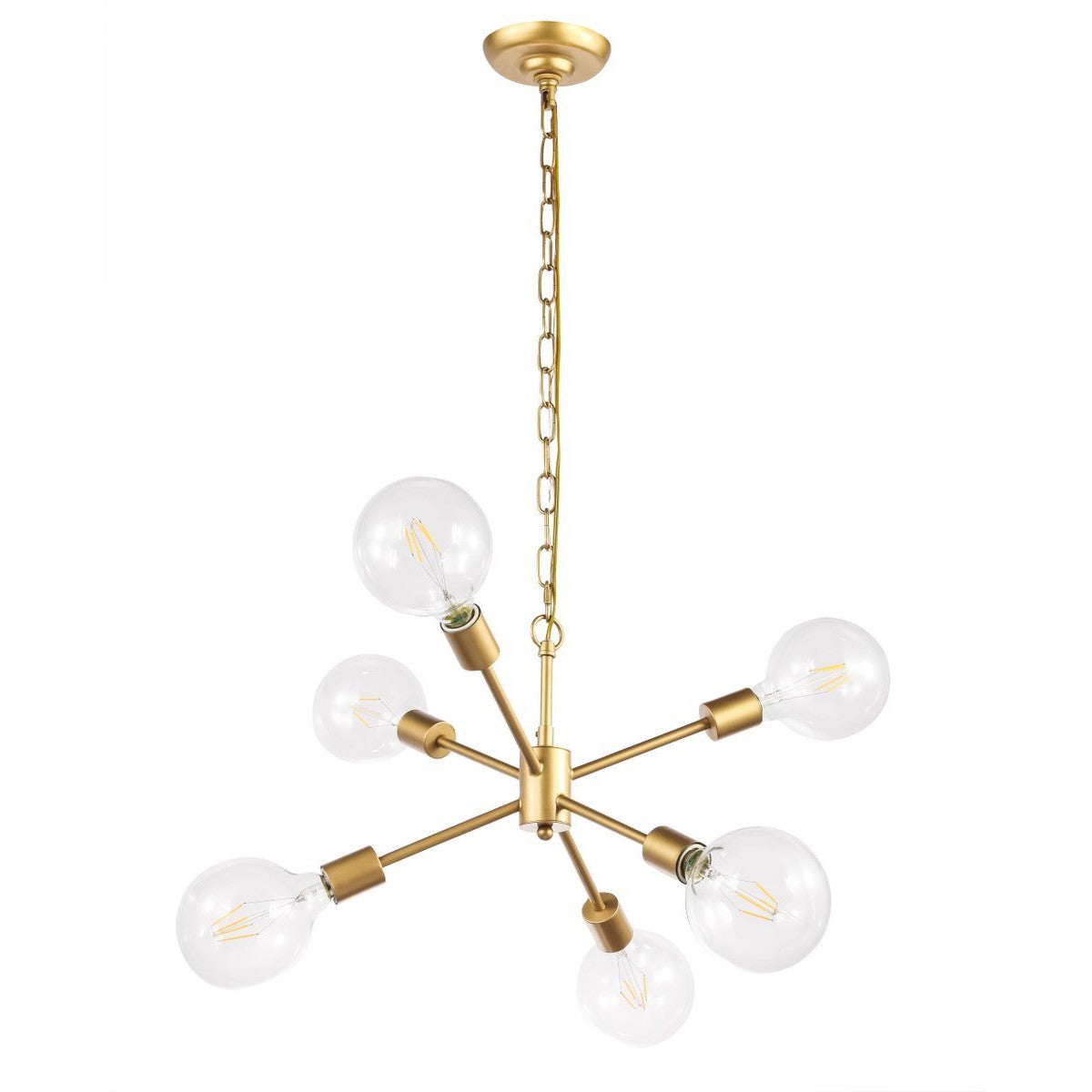 Elegant Lighting NOLAN LD5034D16BR Pendant Industrial - Brass