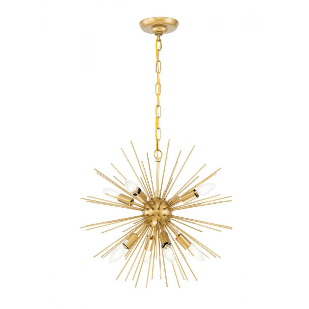 Elegant Lighting TIMBER LD5036D20BR Pendant Industrial - Brass