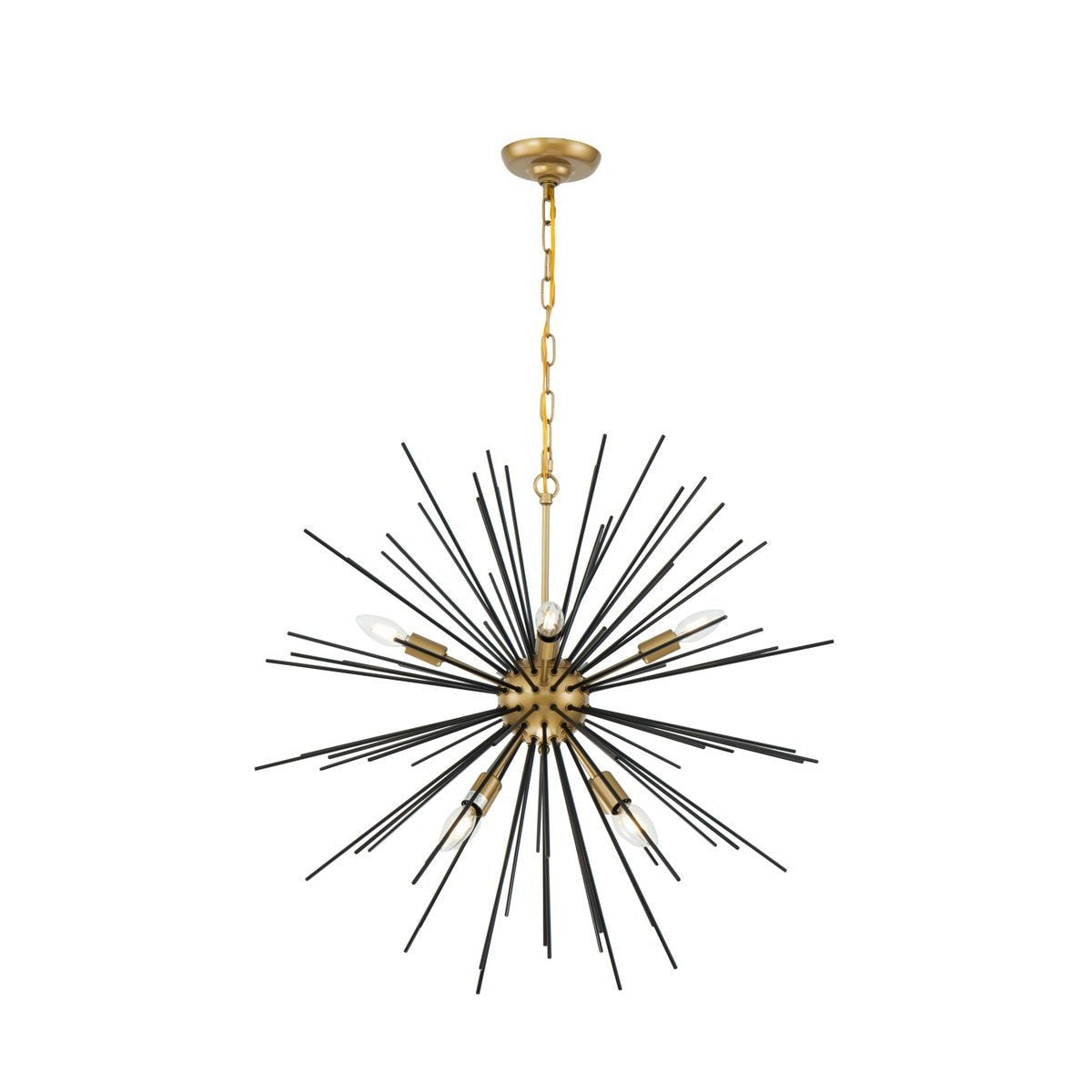 Elegant Lighting TIMBER LD5038D30BK Pendant Industrial - Brass And Black