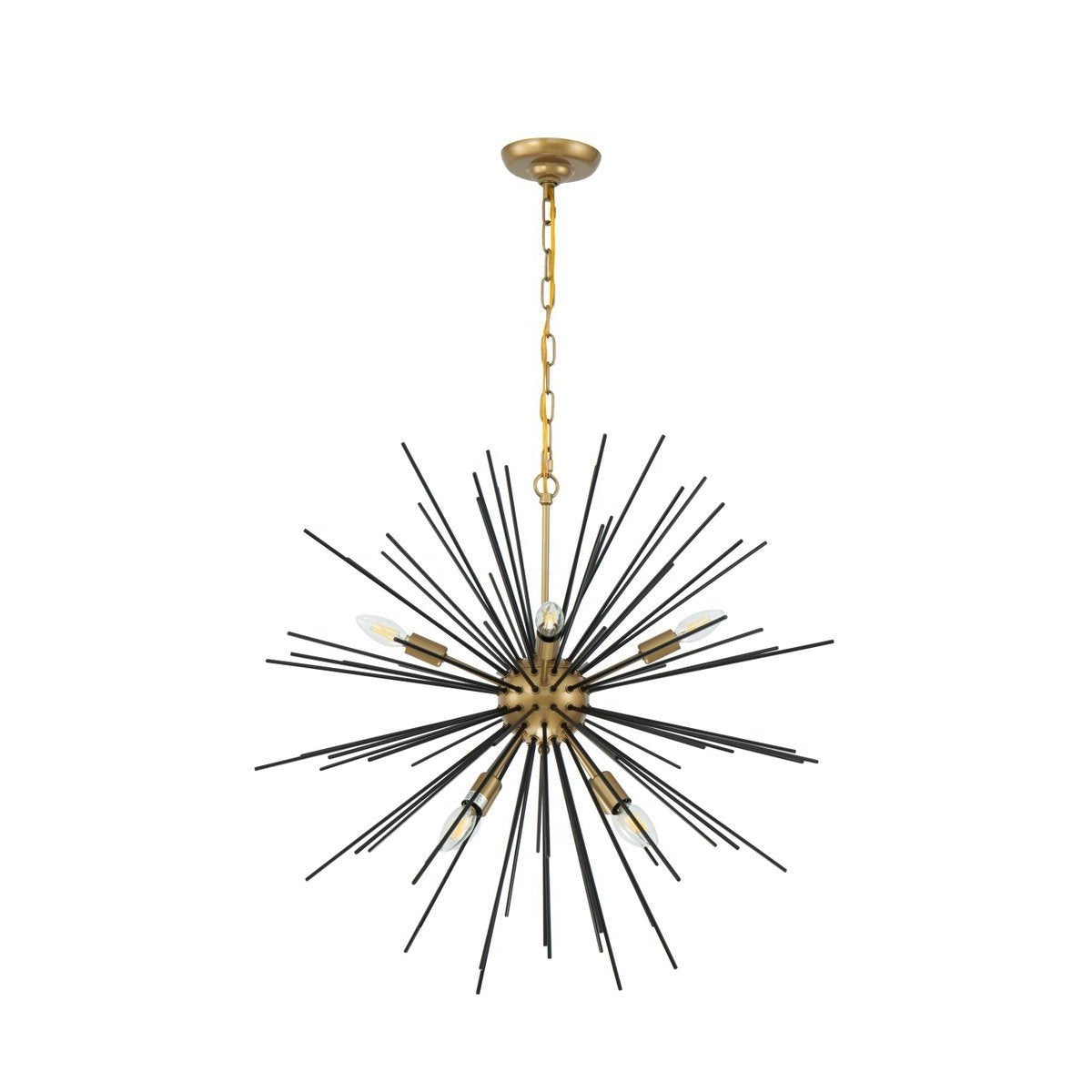 Elegant Lighting TIMBER LD5038D30BK Pendant Industrial - Brass And Black