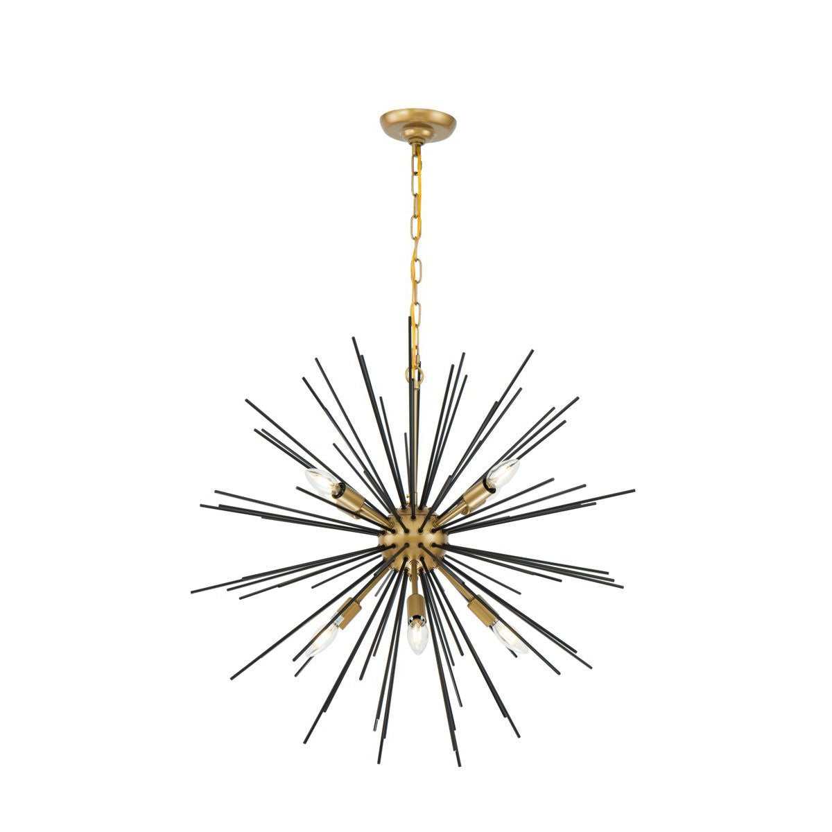 Elegant Lighting TIMBER LD5038D30BK Pendant Industrial - Brass And Black