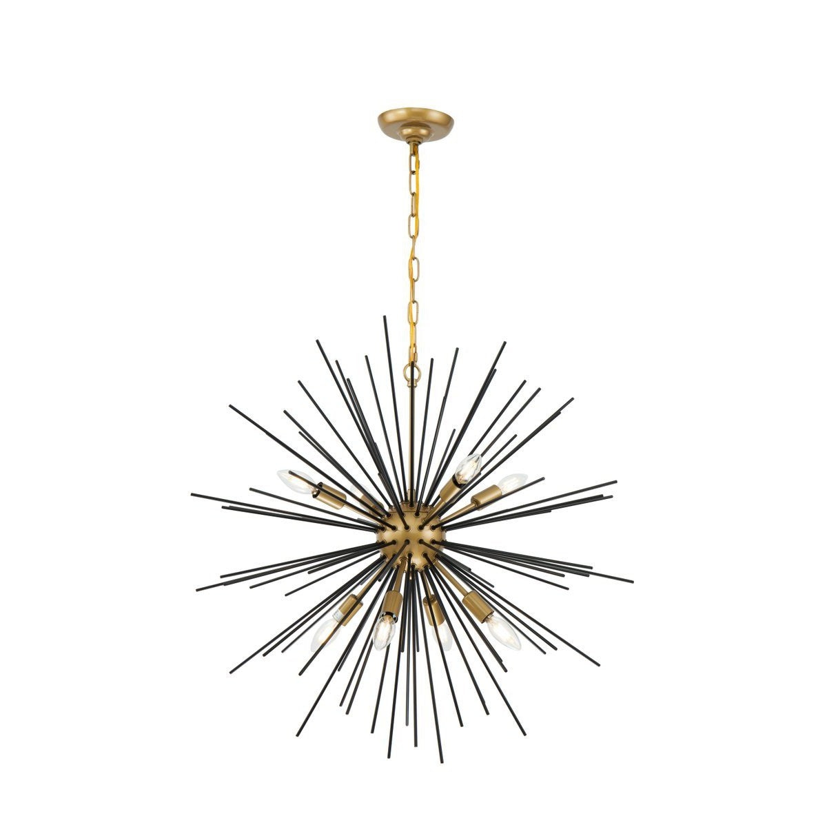 Elegant Lighting TIMBER LD5038D30BK Pendant Industrial - Brass And Black