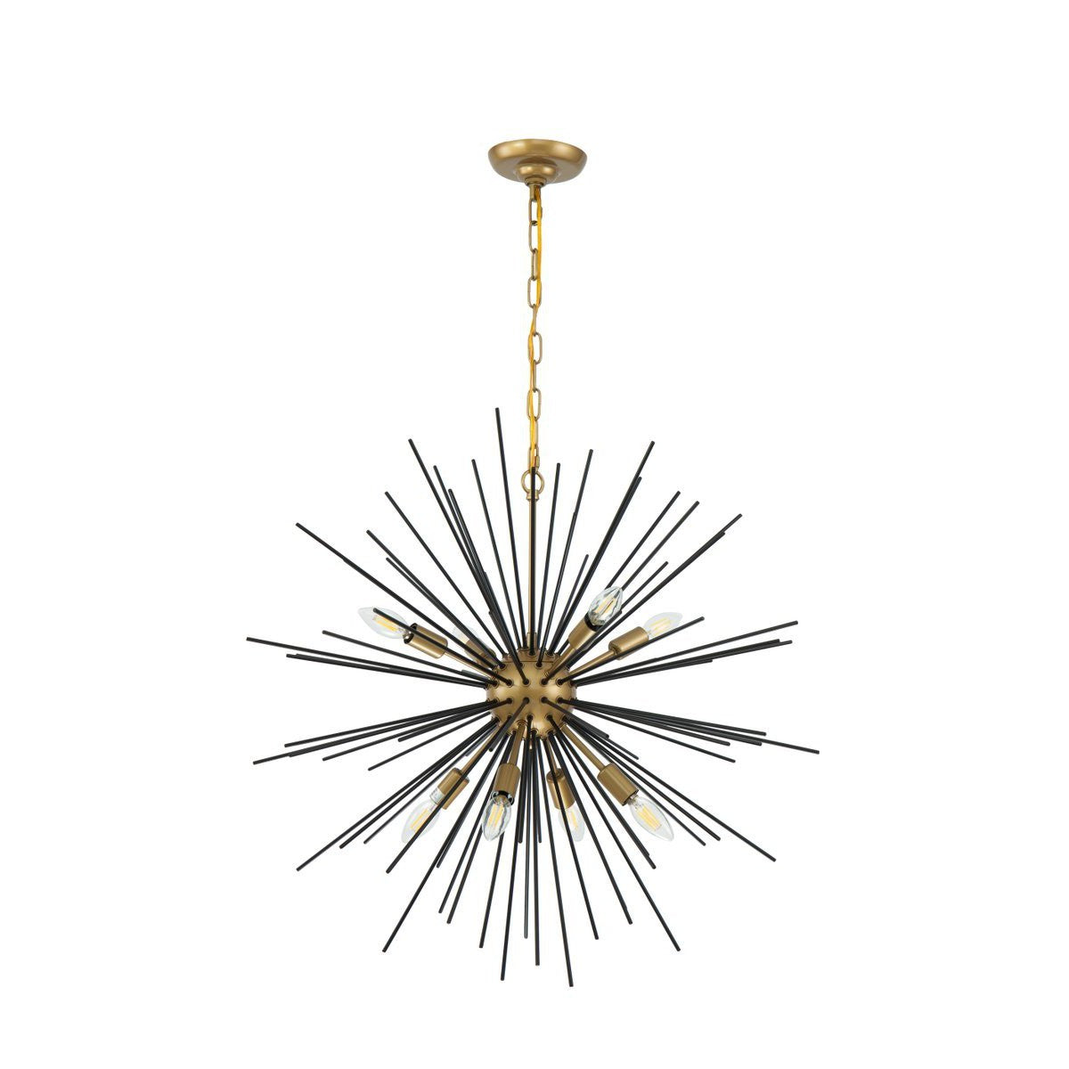 Elegant Lighting TIMBER LD5038D30BK Pendant Industrial - Brass And Black