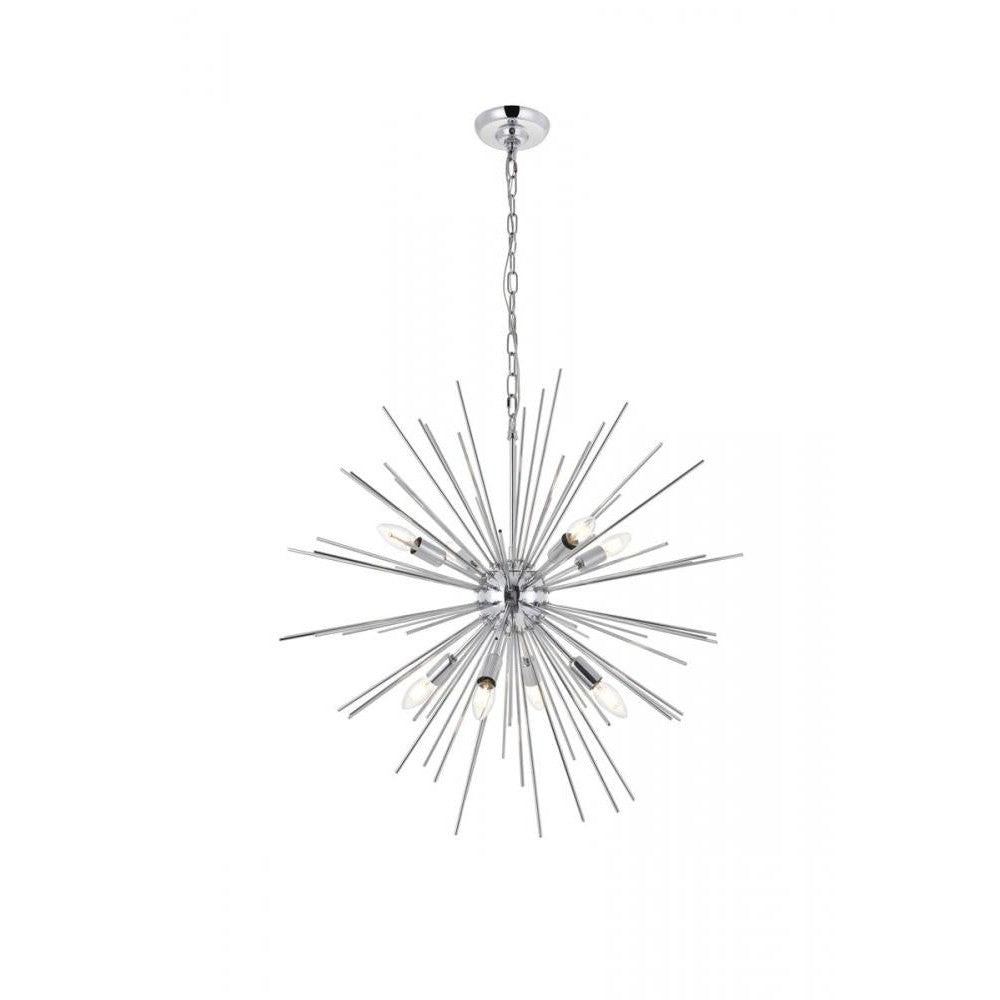 Elegant Lighting TIMBER LD5051D30C Pendant Mid Century Modern - Chrome