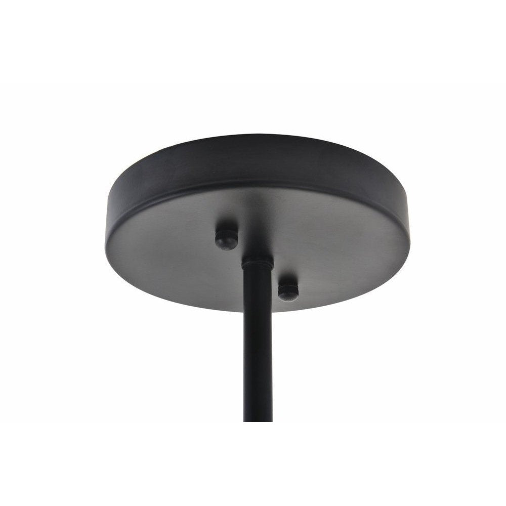 Elegant Lighting PARAGON LD5053D32BRB Pendant Mid Century Modern - Matte Black And Brass And Clear