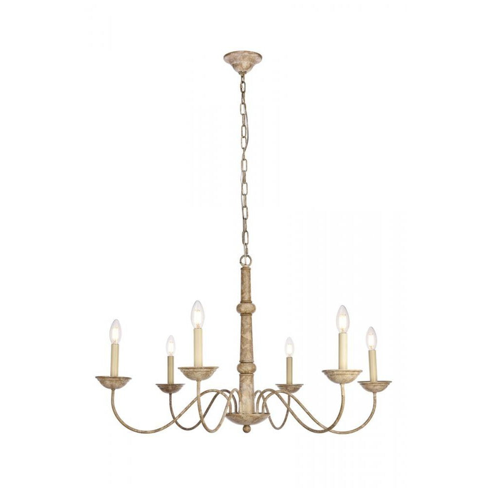 Elegant Lighting MERRITT LD6007D35WD Chandelier Transitional - Weathered Dove