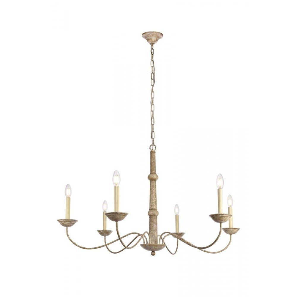 Elegant Lighting MERRITT LD6007D40WD Chandelier Transitional - Weathered Dove