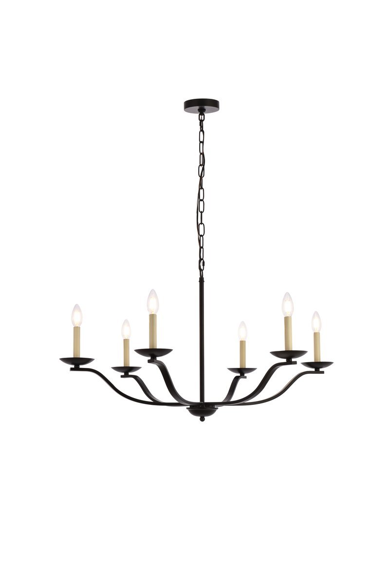 Elegant Lighting TREY LD641D36BK Pendant Mid Century Modern - Black