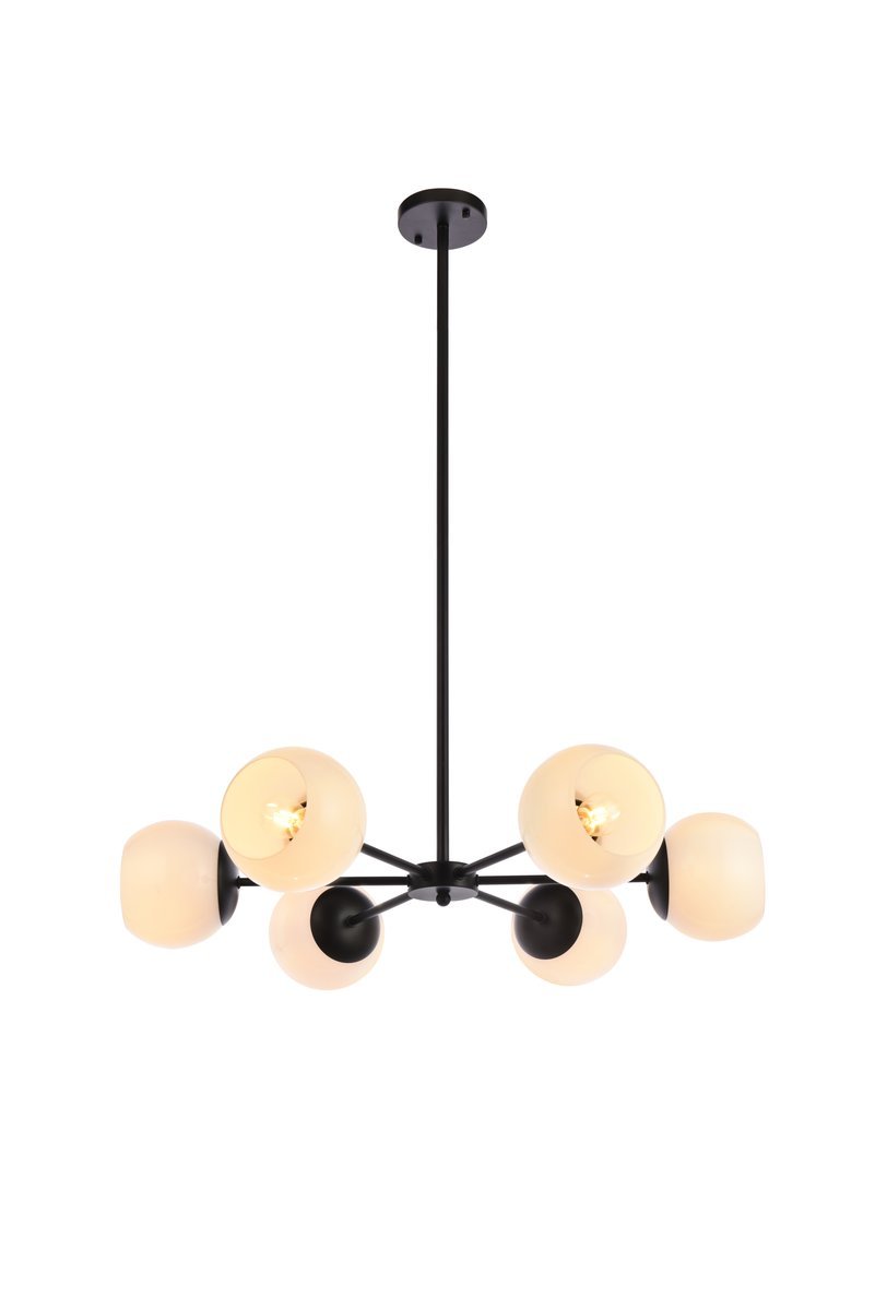 Elegant Lighting BRIGGS LD645D30BK Pendant Mid Century Modern - Black And White