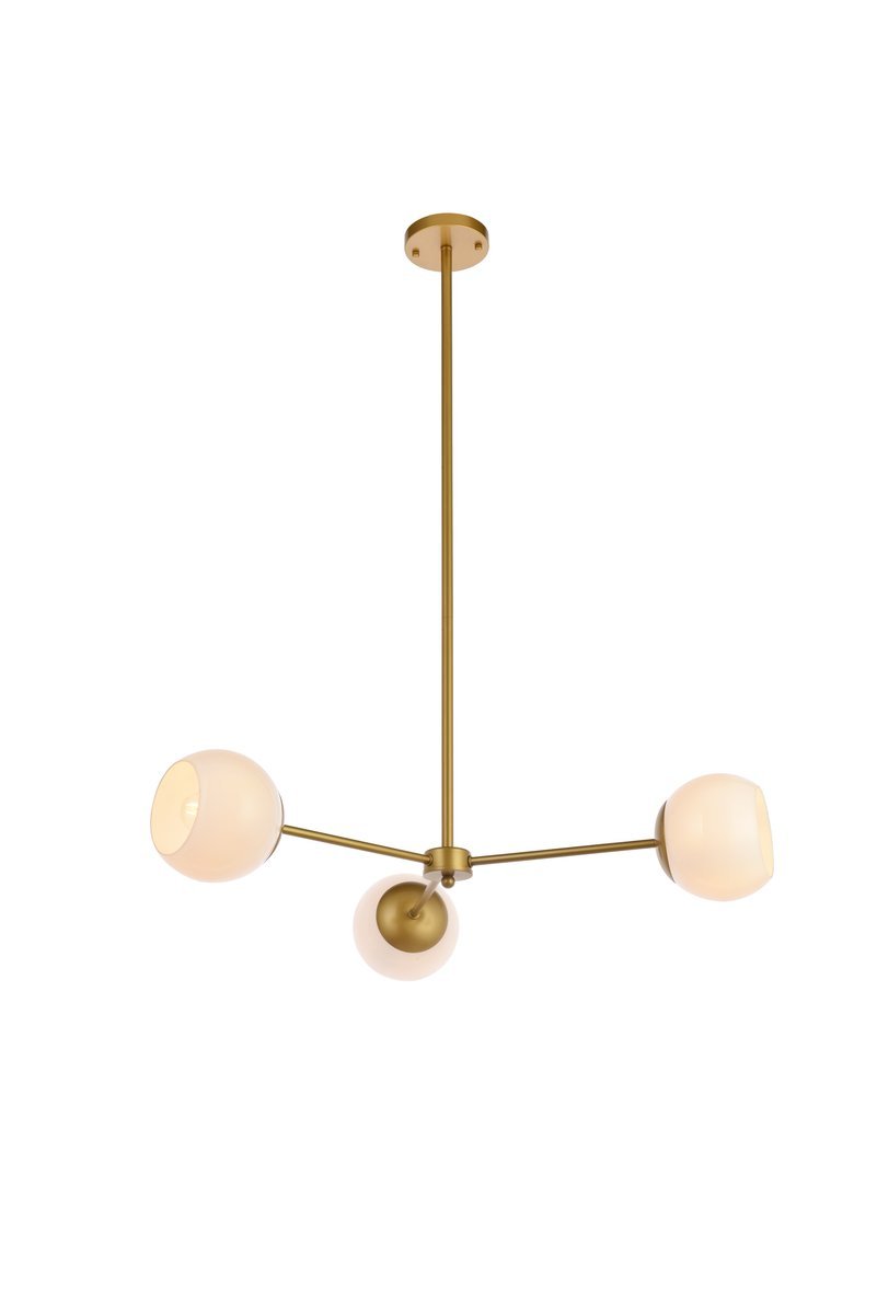 Elegant Lighting BRIGGS LD647D32BR Pendant Mid Century Modern - Brass And White