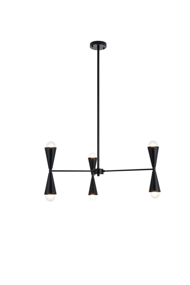 Elegant Lighting CADE LD650D34BK Pendant Mid Century Modern - Black