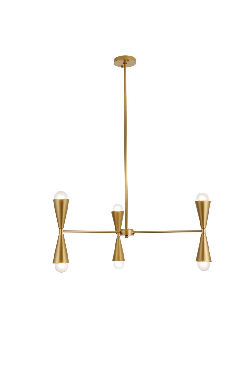 Elegant Lighting CADE LD650D34BR Pendant Mid Century Modern - Brass