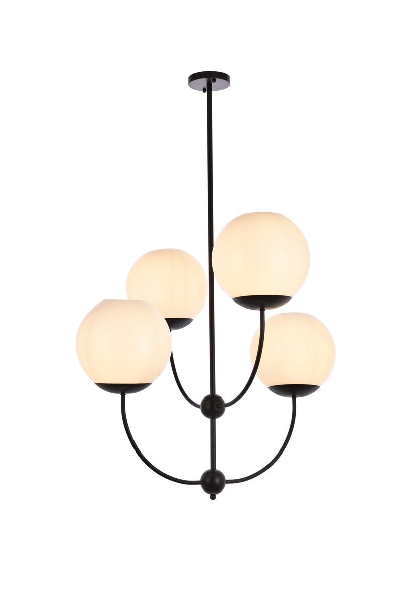 Elegant Lighting LENNON LD653D30BK Pendant Mid Century Modern - Black And White