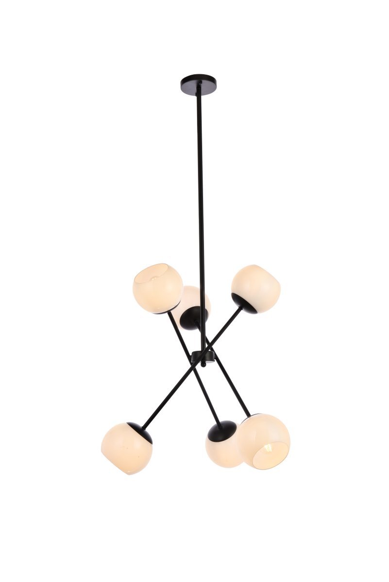 Elegant Lighting AXL LD657D24BK Pendant Mid Century Modern - Black And White