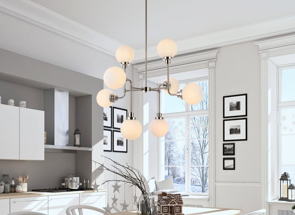 Elegant Lighting HANSON LD7038D36PN Pendant Mid Century Modern - Polished Nickel