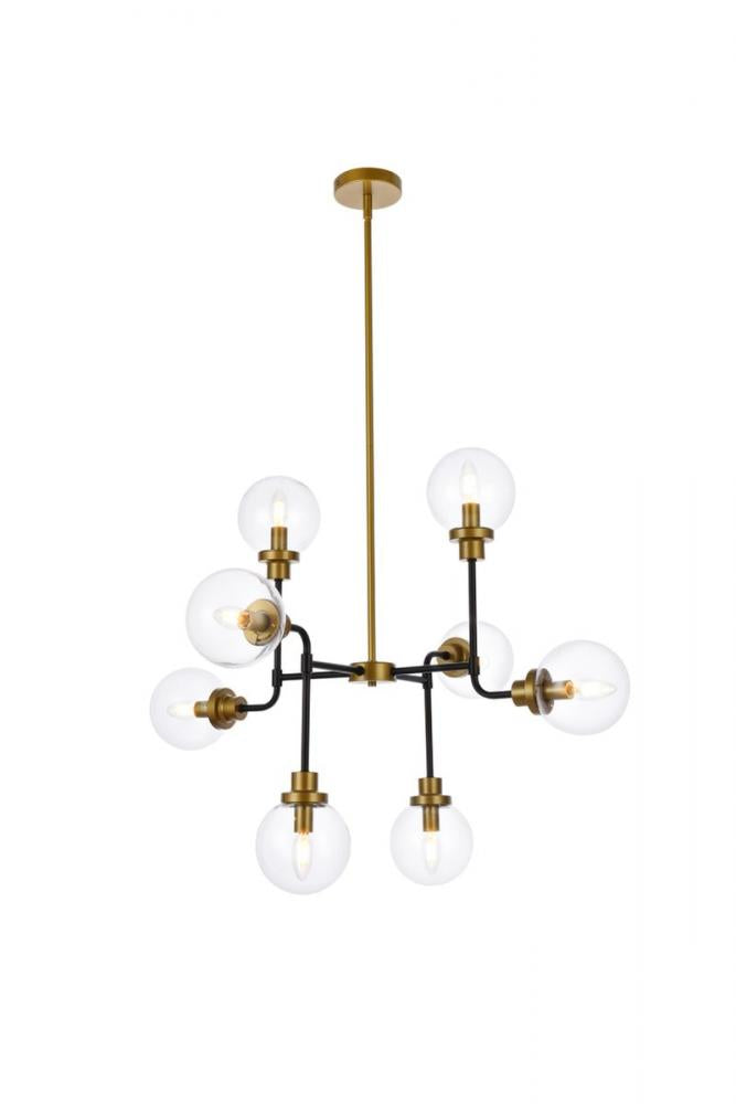 Elegant Lighting HANSON LD7039D36BRB Pendant Mid Century Modern - Black And Brass