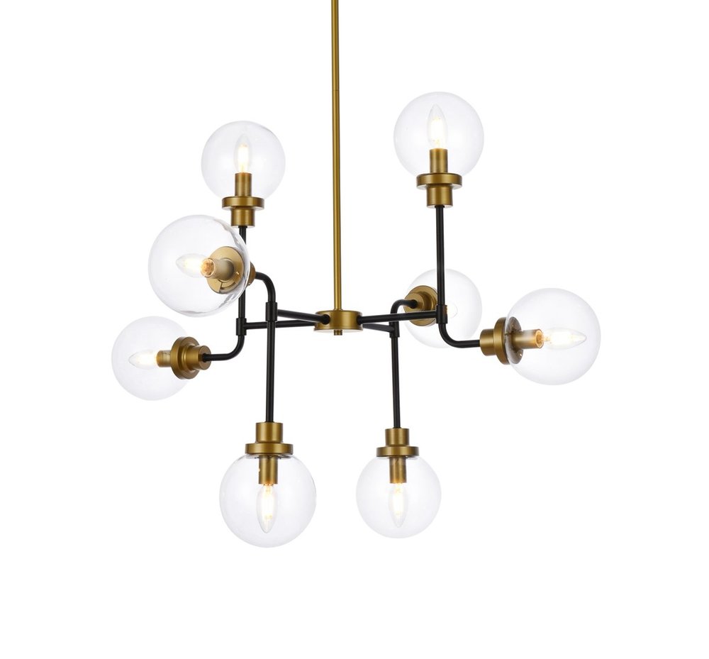 Elegant Lighting HANSON LD7039D36BRB Pendant Mid Century Modern - Black And Brass