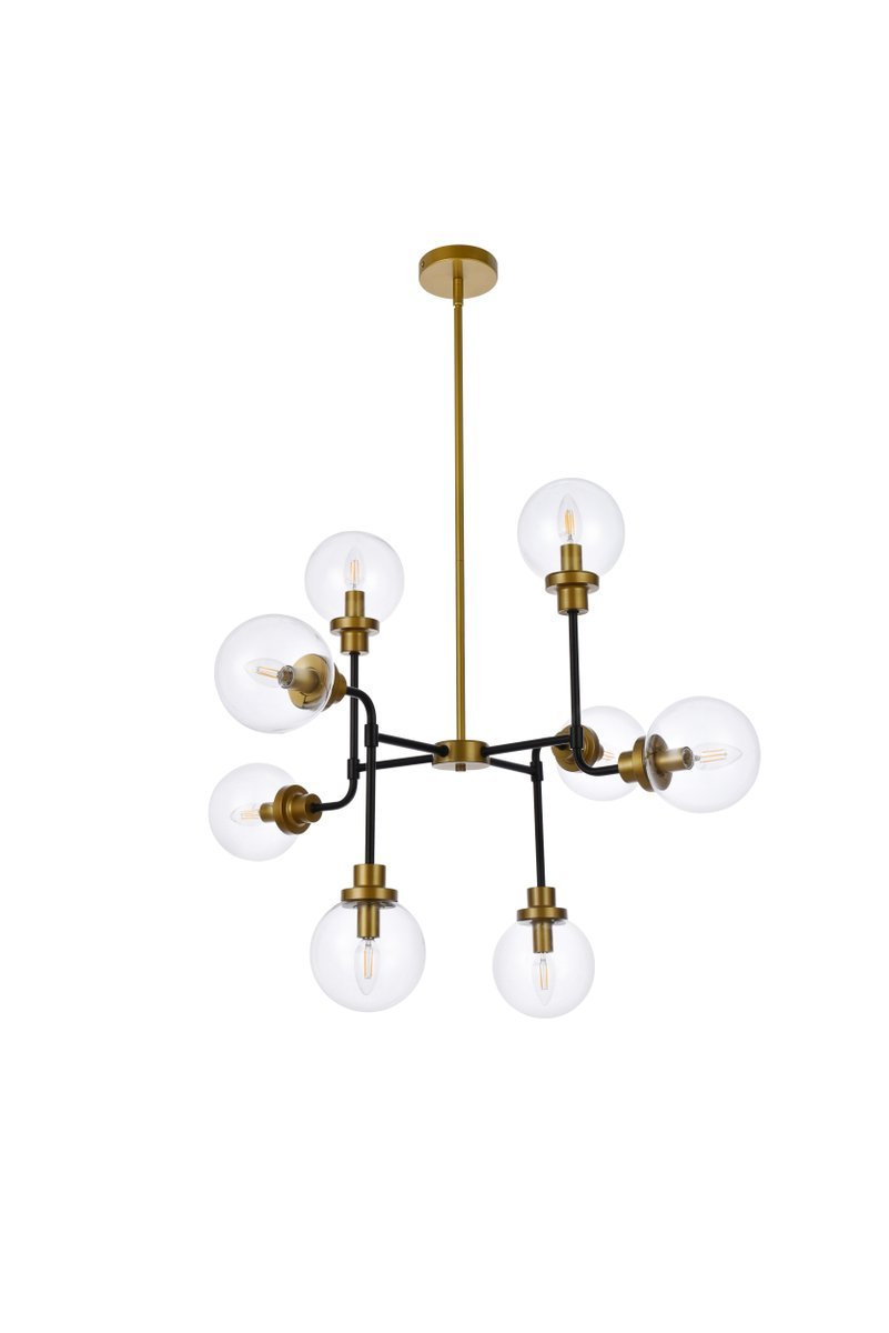 Elegant Lighting HANSON LD7039D36BRB Pendant Mid Century Modern - Black And Brass