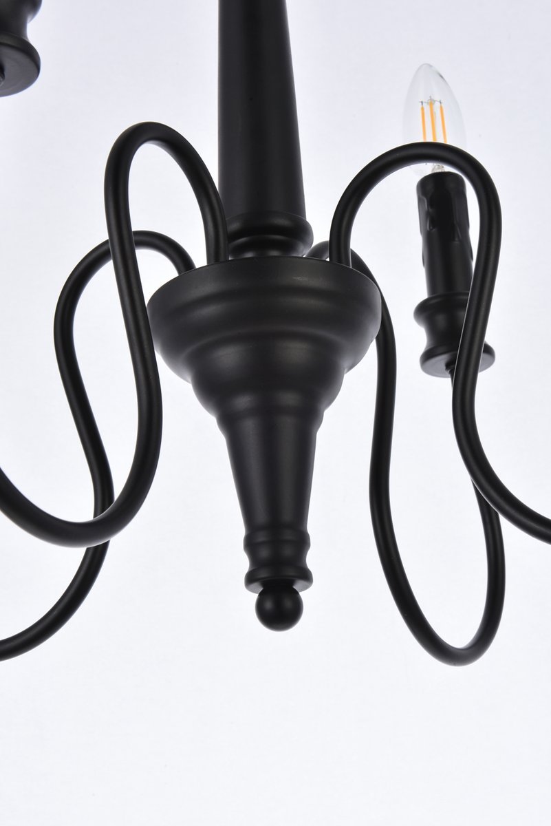 Elegant Lighting FLYNX LD7043D17BK Pendant Mid Century Modern - Black