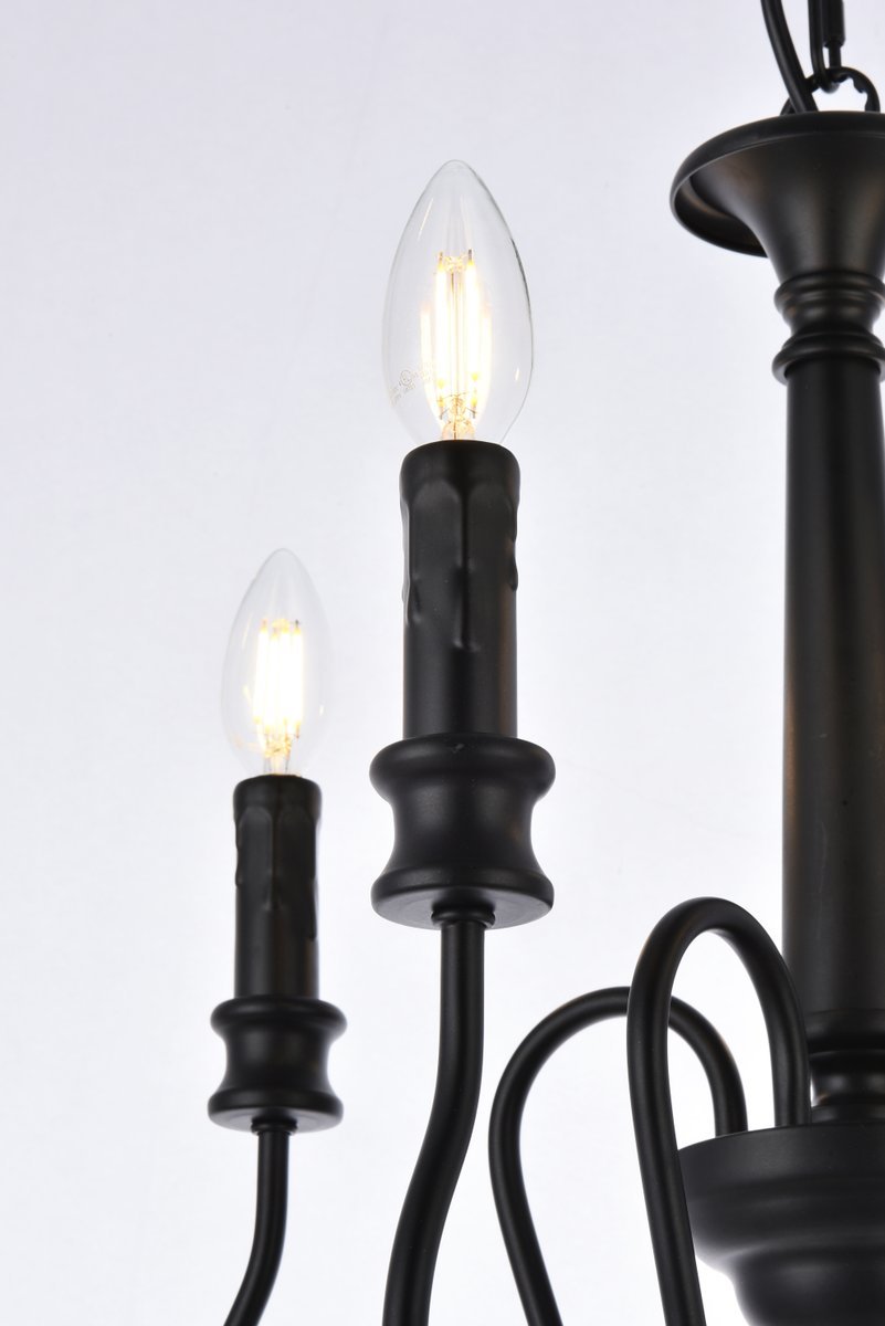 Elegant Lighting FLYNX LD7043D17BK Pendant Mid Century Modern - Black