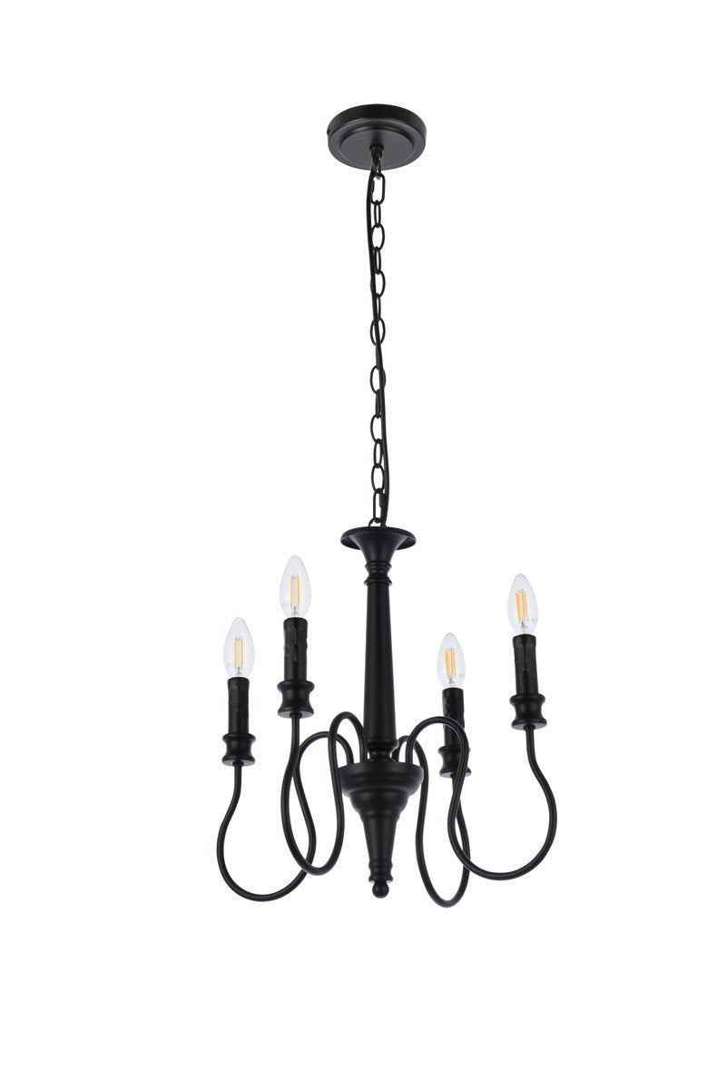 Elegant Lighting FLYNX LD7043D17BK Pendant Mid Century Modern - Black