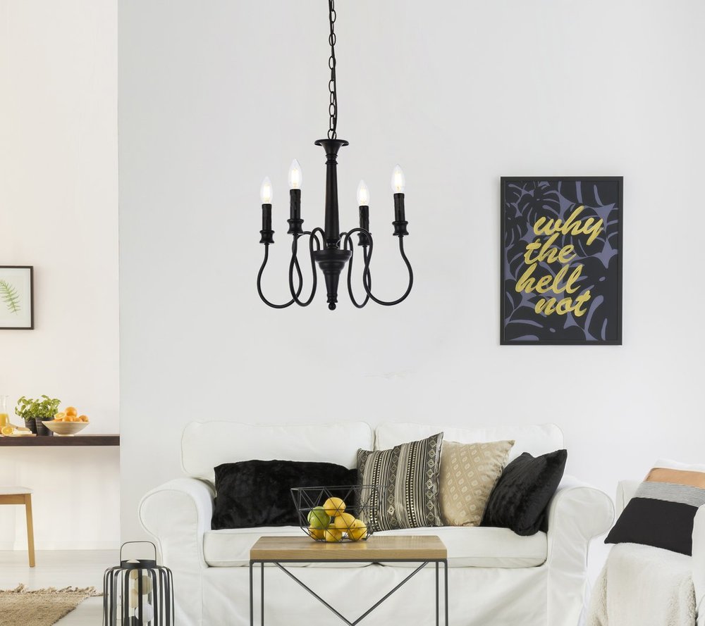 Elegant Lighting FLYNX LD7043D17BK Pendant Mid Century Modern - Black