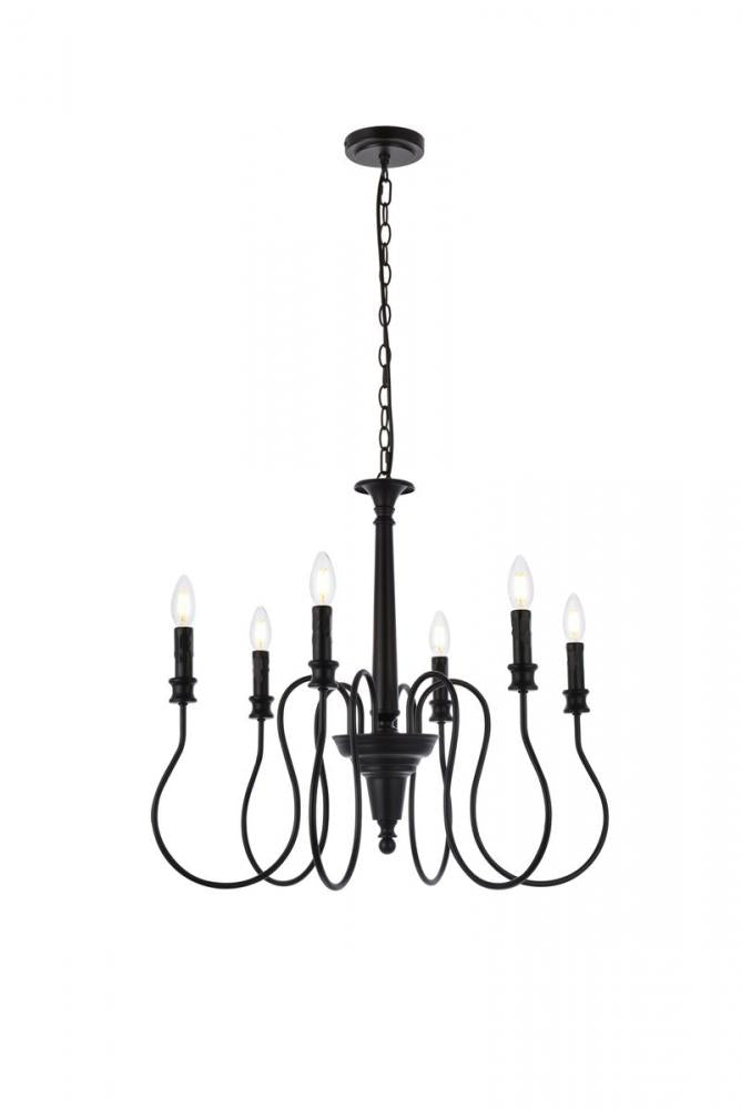 Elegant Lighting FLYNX LD7044D26BK Pendant Mid Century Modern - Black