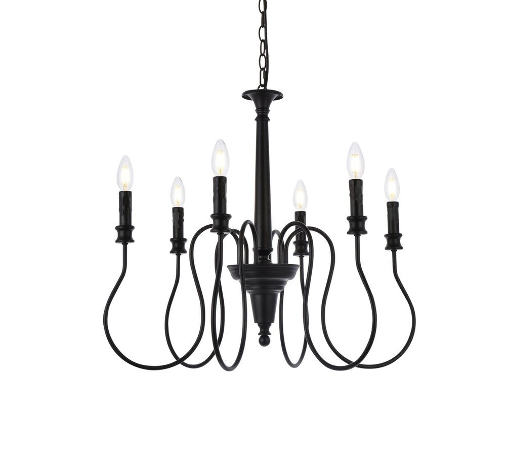 Elegant Lighting FLYNX LD7044D26BK Pendant Mid Century Modern - Black