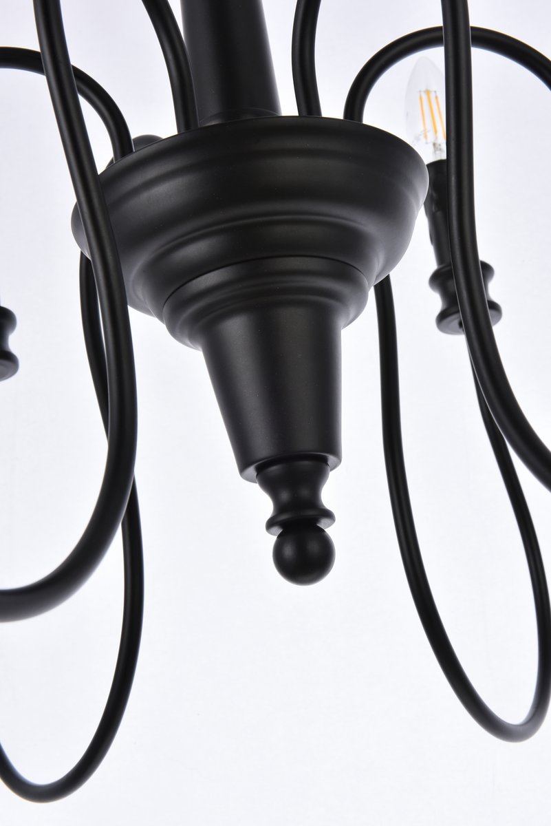 Elegant Lighting FLYNX LD7044D26BK Pendant Mid Century Modern - Black