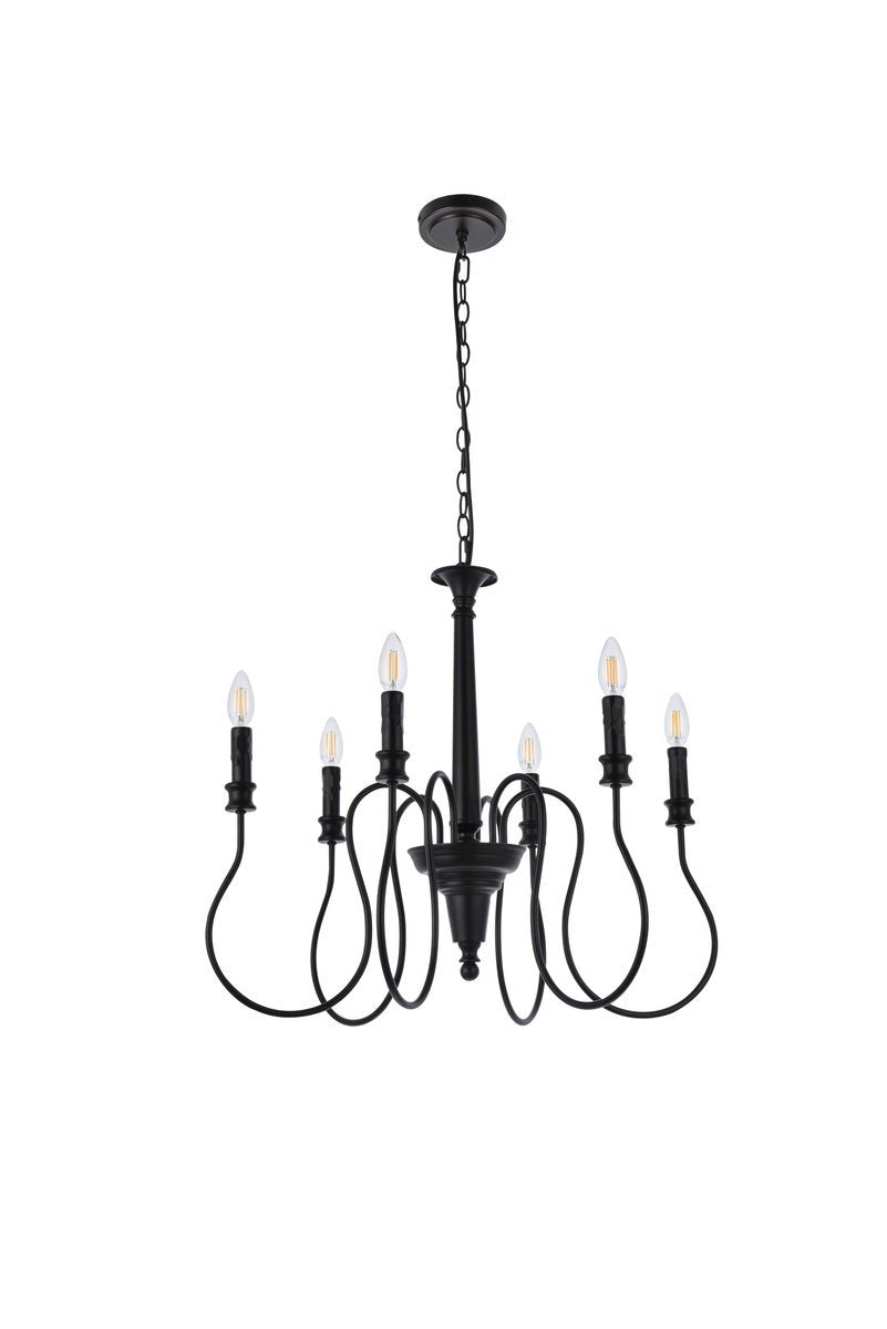 Elegant Lighting FLYNX LD7044D26BK Pendant Mid Century Modern - Black