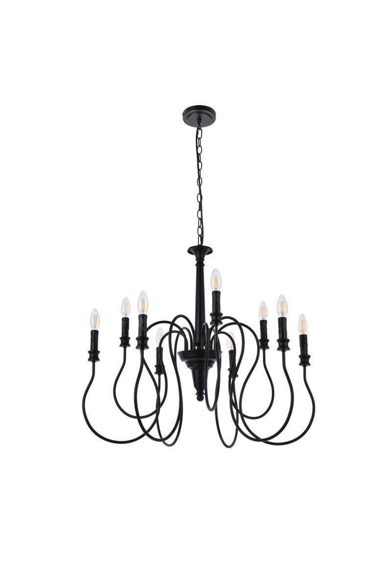 Elegant Lighting FLYNX LD7045D30BK Pendant Mid Century Modern - Black